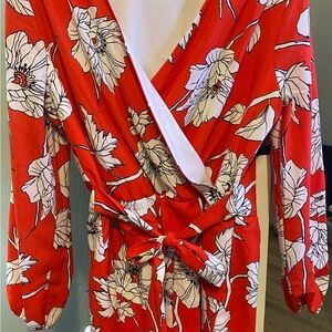 Copper Key Red Floral Jumpsuit